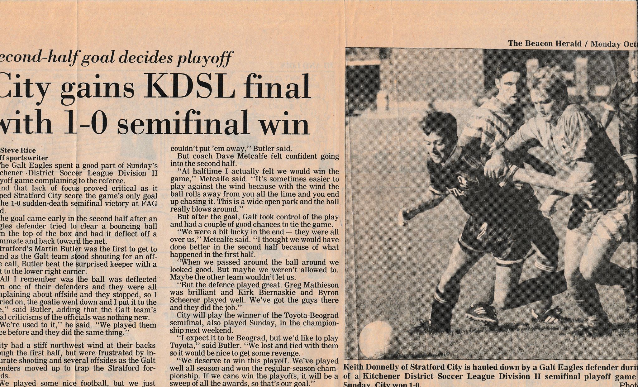 Stratford Beacon Herald article